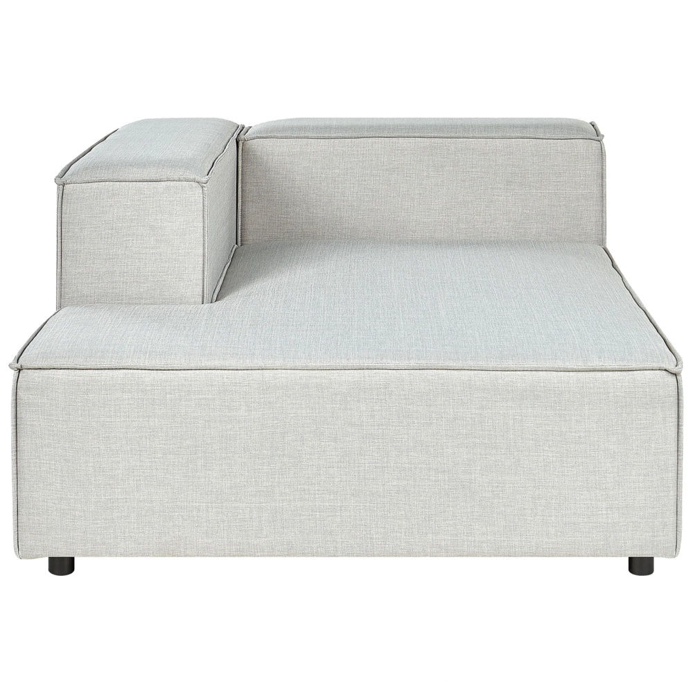 Divano modulare a destra Divano angolare componibile a 3 posti in lino grigio con gambe nere Soggiorno moderno