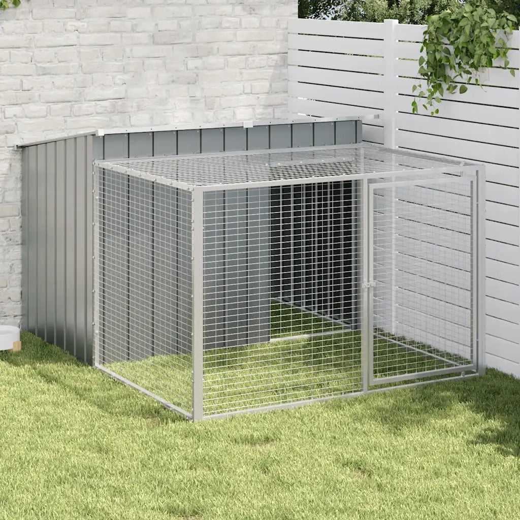 Cuccia per cani con recinto antracite 153x194x110 cm in acciaio zincato 3214222
