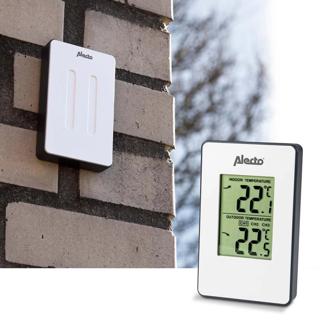 Stazione meteorologica con sensore wireless e schermo LCD Modello WS-1050 Bianco Alecto