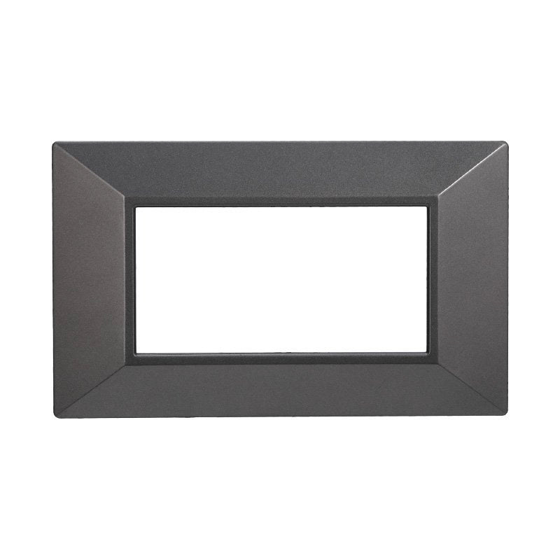 Placca Piramide Serie Moon 4P Colore Accaio Scuro Compatibile Con Bticino Axolute
