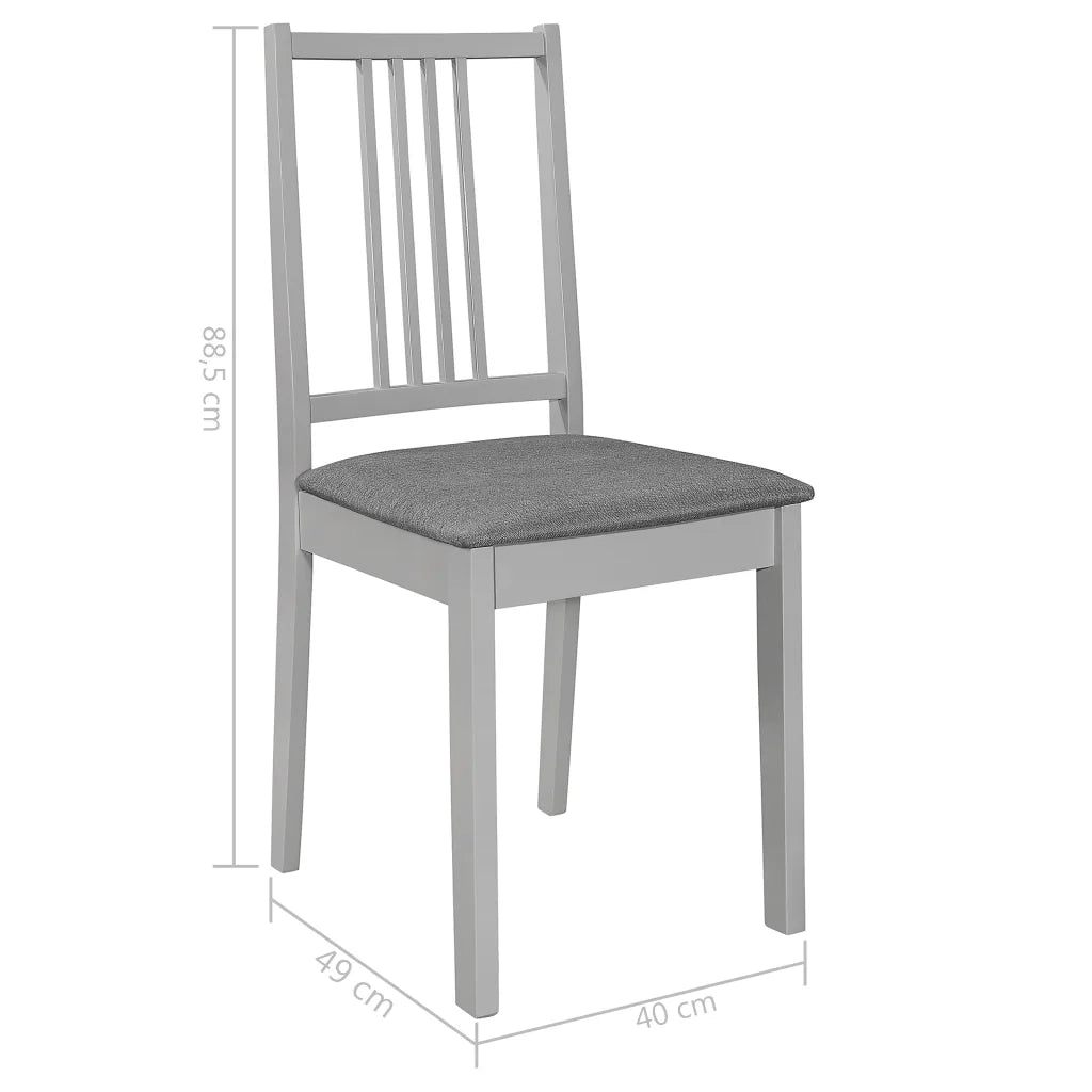 vidaXL Sedie da Pranzo con Cuscini 2 pz Grigie in Legno Massello