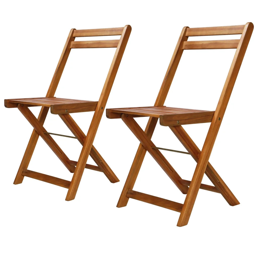 Sedie da Bistrò per Esterni 2 pz in Legno Massello di Acacia 44012