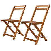 Sedie da Bistrò per Esterni 2 pz in Legno Massello di Acacia 44012