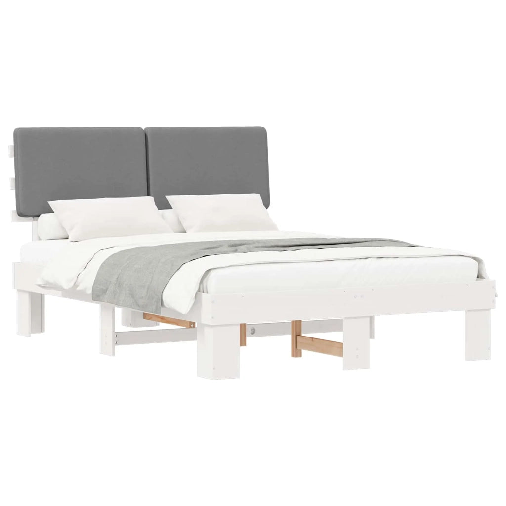 Letto con Testiera Rivestita Grigio chiaro 160 x 200 cm 877338