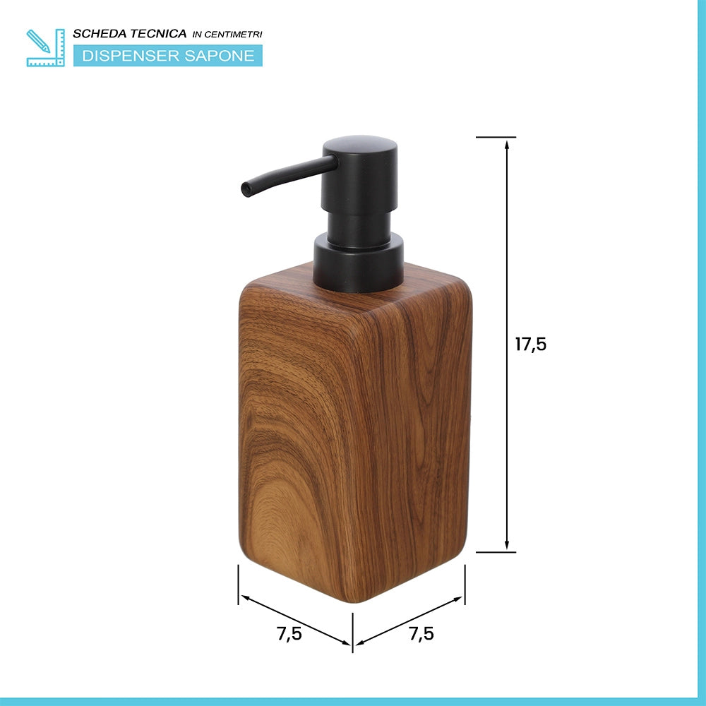 Set accessori bagno 2 pezzi in poliresina effetto legno Radici
