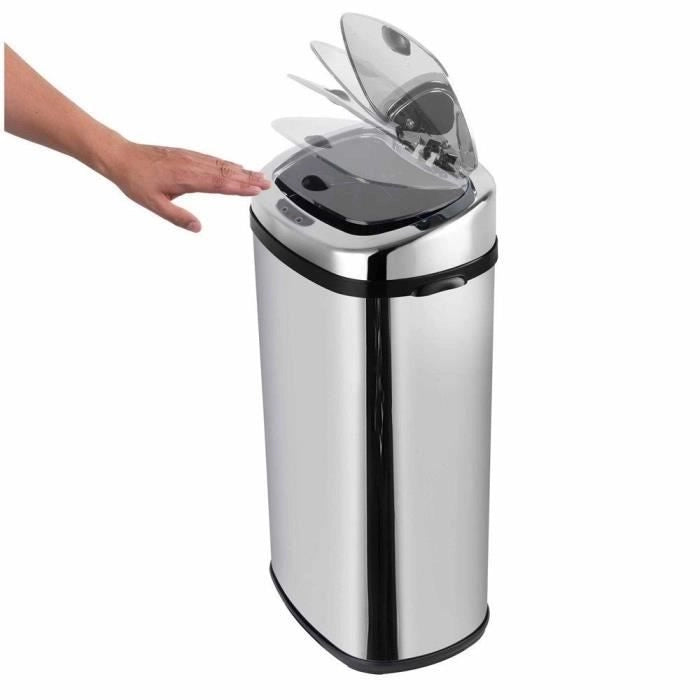 Pattumiera da cucina automatica - LARGO - KITCHEN MOVE - 42 L - In acciaio inox con reggetta