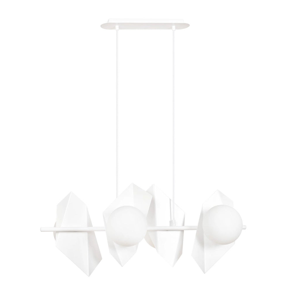 Lampada a sospensione Drifton in acciaio bianco