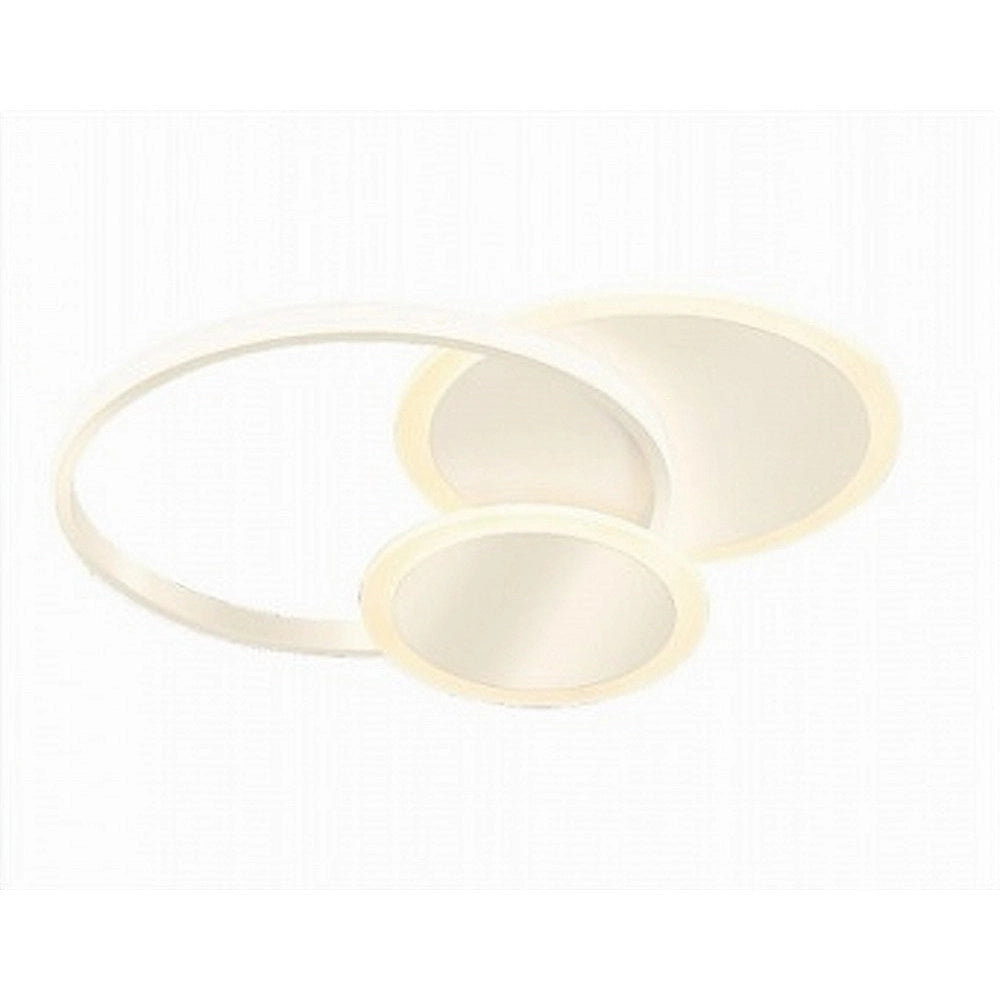 Trade Shop - Plafoniera Luce Fredda Led Cerchi 38w Lampadario A Soffitto Bianco Moderno 50026 -