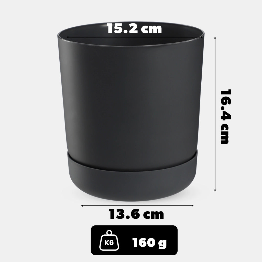 Vaso da fiori KADAX con supporto, coperchio, ciotola rotonda, 15 cm, antracite