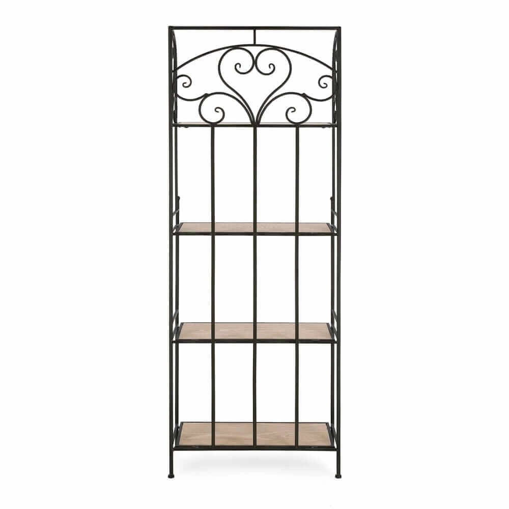 Scaffale in Metallo Bianco con 4 Piani in MDF Stile Romantico - GUSE