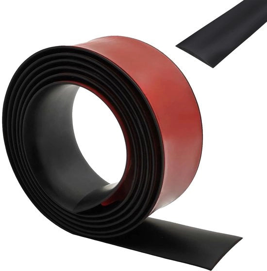 Profilo di transizione autofissante, 1,5 m x 5 cm strisce di transizione, strisce di pavimento in PVC, dorpelli, coperture di pavimento, strisce di transizione autofissanti in vinile, per pavimenti in piastrelle, dorpelli, nero