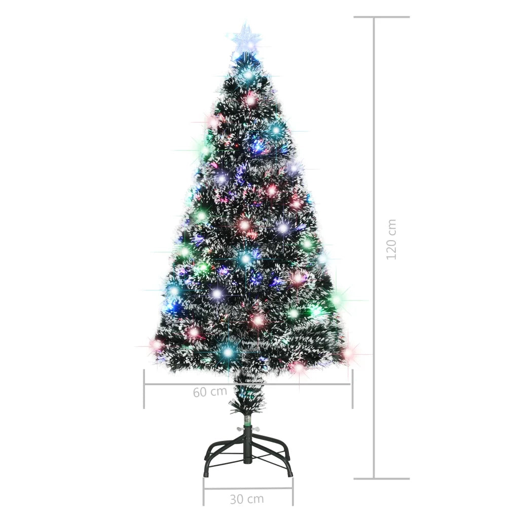 Albero di Natale Preilluminato con Supporto e LED 120 cm Fibra Ottica 284297