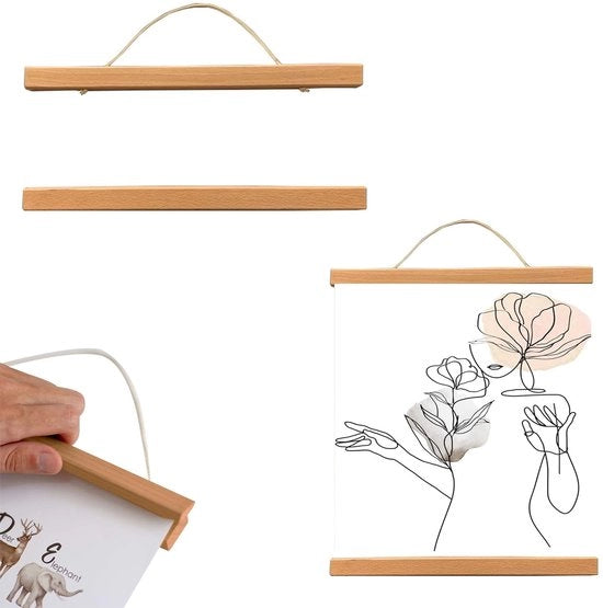 Set di 2 Liste Magnetiche in Legno per Decorazione di Parete - 31 cm - Cornice per Dipinto