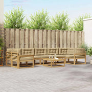 Set di divani da esterno con cuscino 6 pcs Bianco e Beige