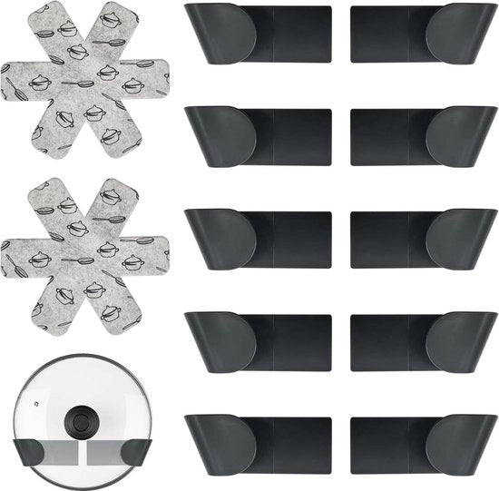 Sostituti di Appoggio per Coperchi di Jar 10 pz - Appoggio per Coperchi di Pentola Sospeso Regolabile - Soluzione di Organizzazione per la Cucina