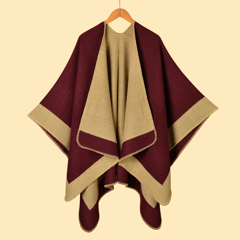 Sciarpa/stola calda da donna, semplice, reversibile, jacquard, spessa, calda cappa da esterno