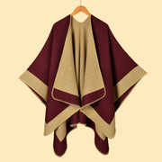 Sciarpa/stola calda da donna, semplice, reversibile, jacquard, spessa, calda cappa da esterno