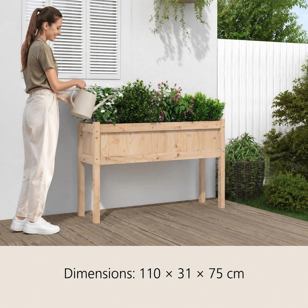 Plant Pot With Feet 110x31x70 Cm Solid Pine Wood