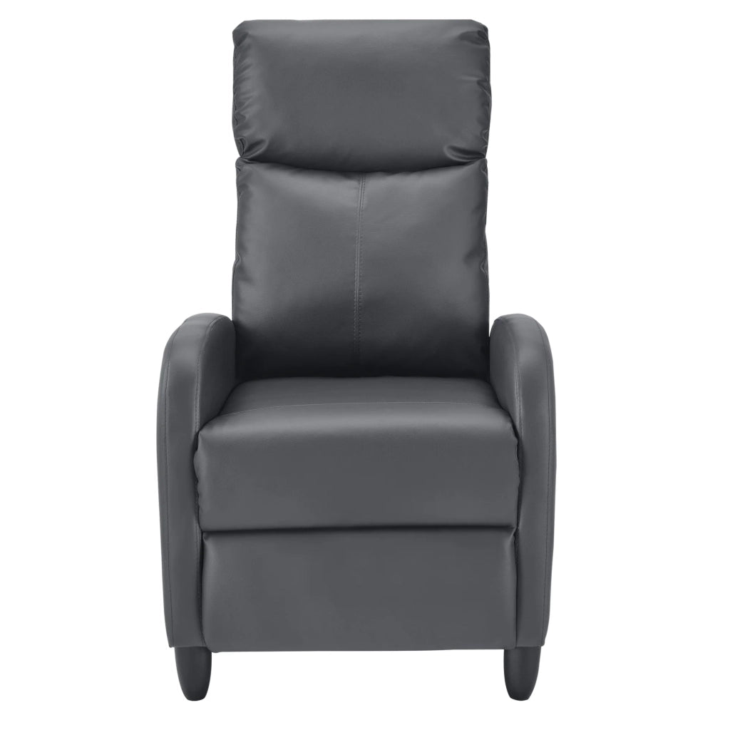 Poltrona relax con schienale reclinabile e poggiapiedi rivestimento grigio 102 cm 03_0005210
