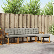Set di divani da esterno 5 pcs Grigio Naturale e Chiaro 3368562