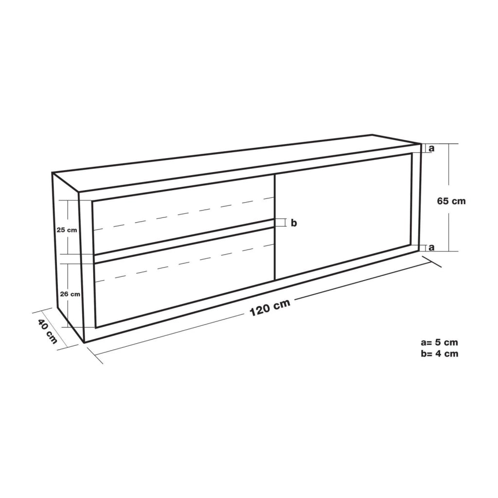 Pensile da cucina professionale in acciaio inox 120 x 40 x 65 cm 3614120