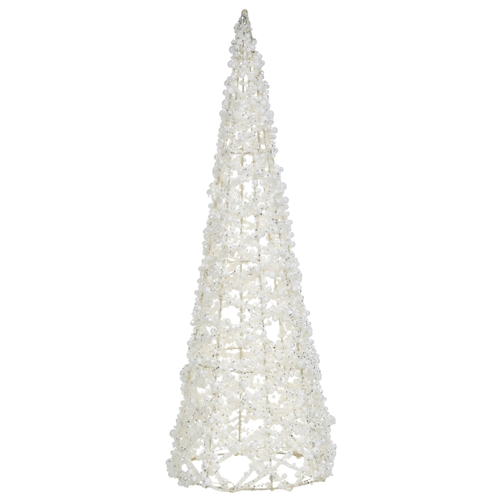 Set di 3 alberi di Natale decorativi Figurine in filo di metallo bianco Decorazione festiva