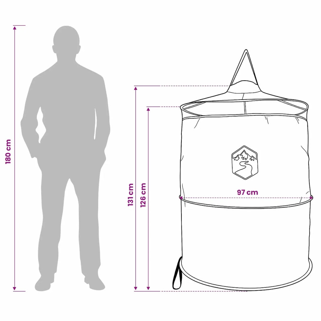 Tenda per toilet pop-up con corda sospesa Grigio e arancione 42017438