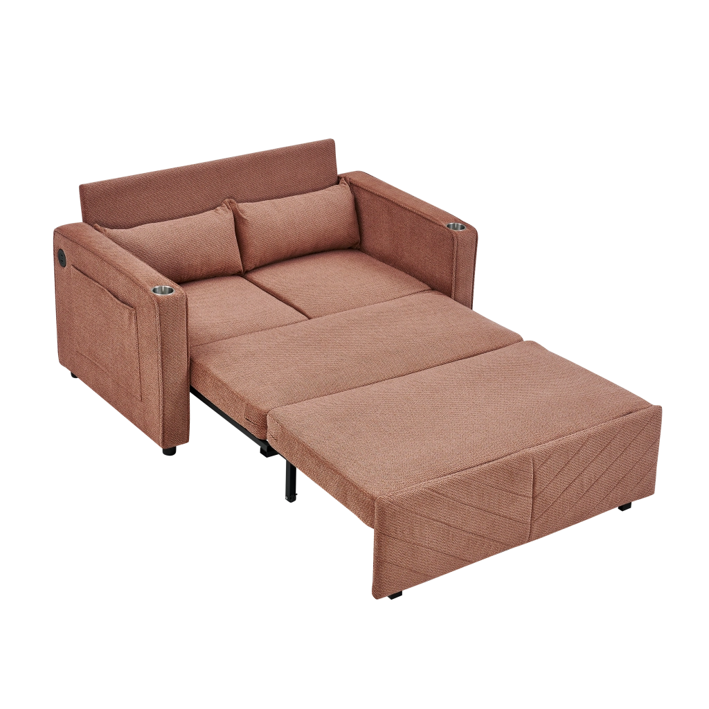 Divano Letto 2 Posti con Ricarica USB ¨C MINIMAL ¨C Arancione