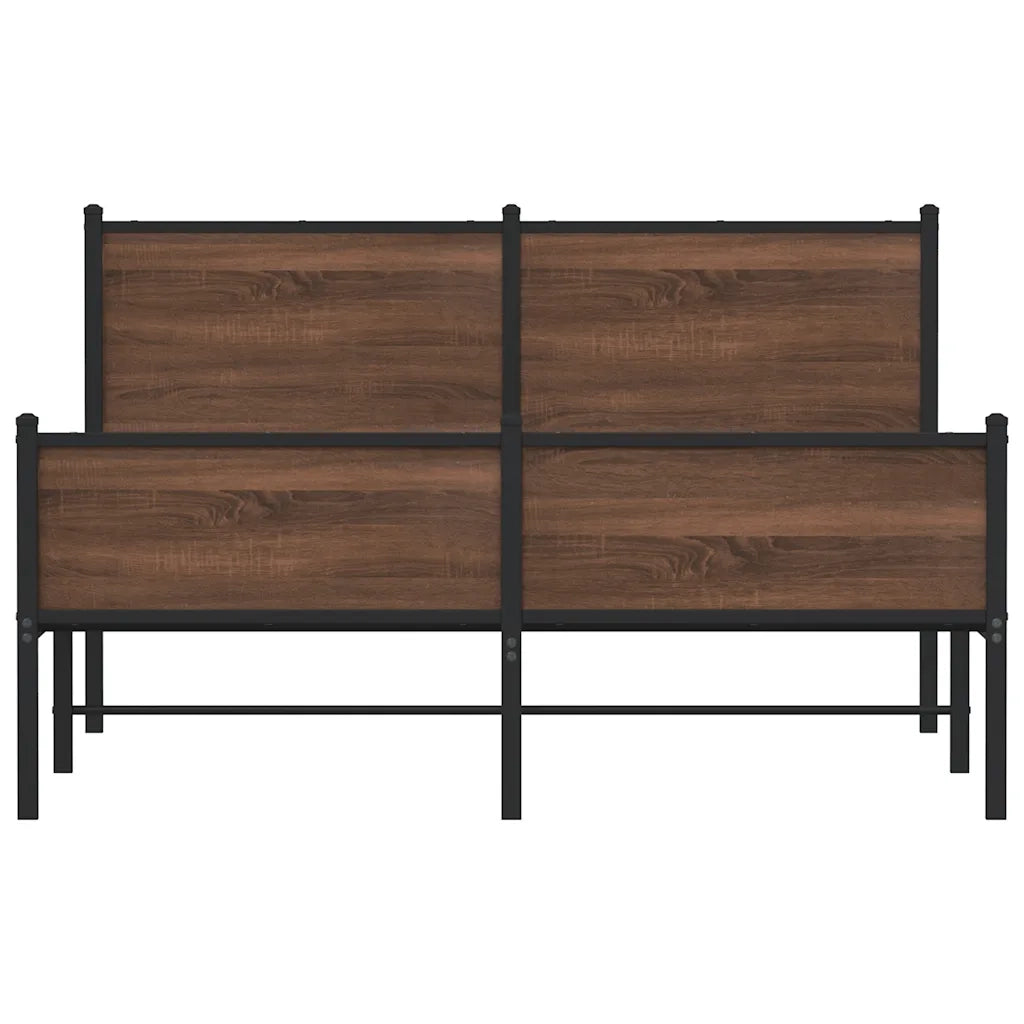 Giroletto senza Materaso in Metallo Rovere Marrone 137x190 cm