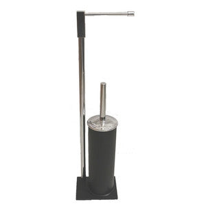 PIANTANA CON PORTAROTOLO E SCOPINO EASY NERO OPACO - 500045 