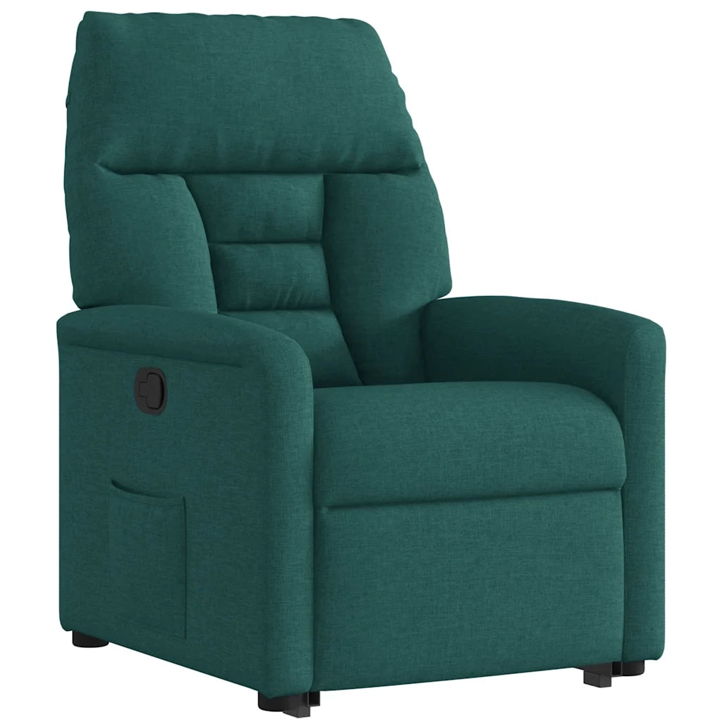 Poltrona Alzapersona Reclinabile Verde Scuro in Tessuto 3303038