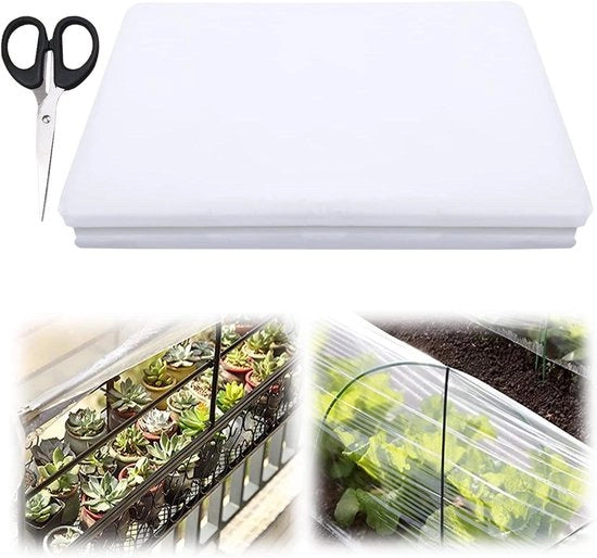 Pellicola a base di polietilene trasparente 2 x 3 m Extra Spessa Pellicola Resistente alla Lacerazione Film per Tunnel di Giardino Film per Casa dei Pomodori