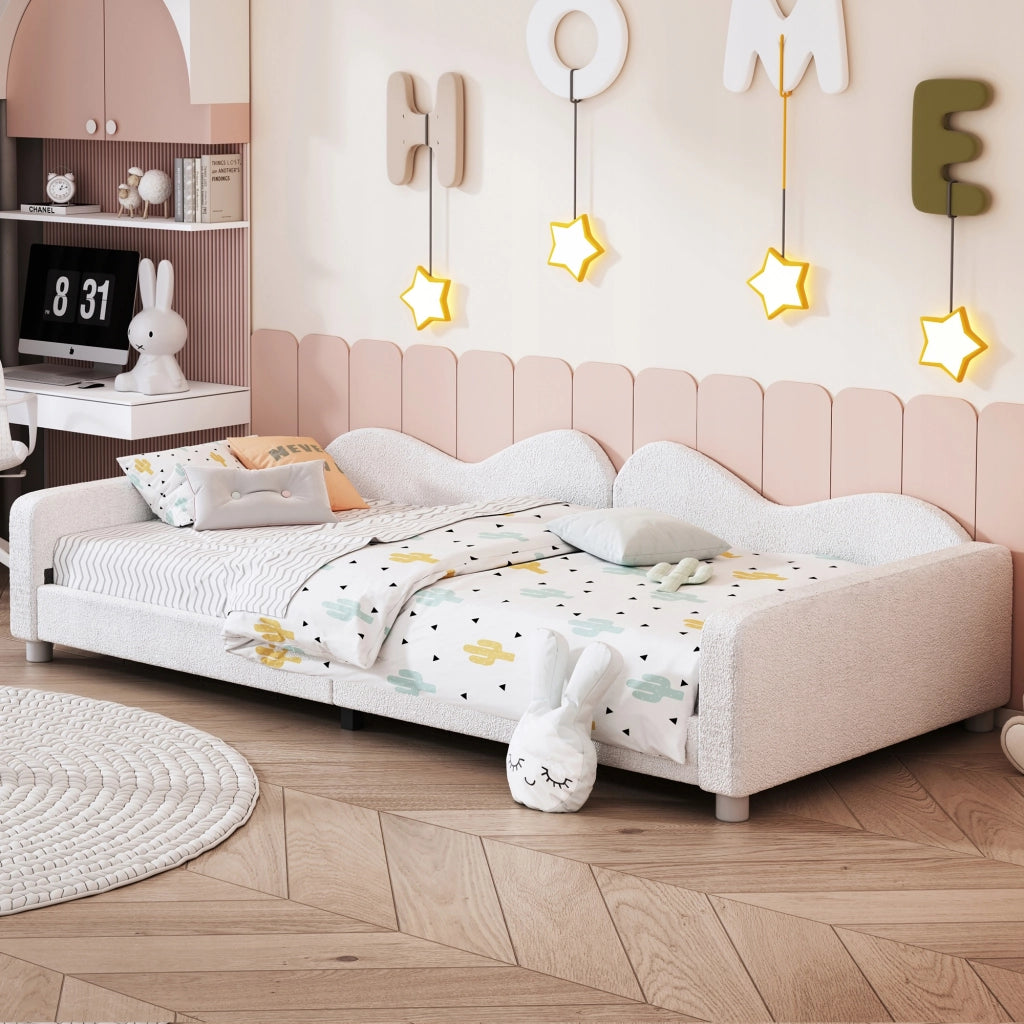 Letto per bambini 90x200 - Xylo - Peluche, bianco, senza materasso