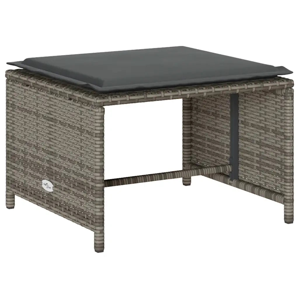 Set Divano da Giardino 5 pz con Cuscini Grigio in Polyrattan