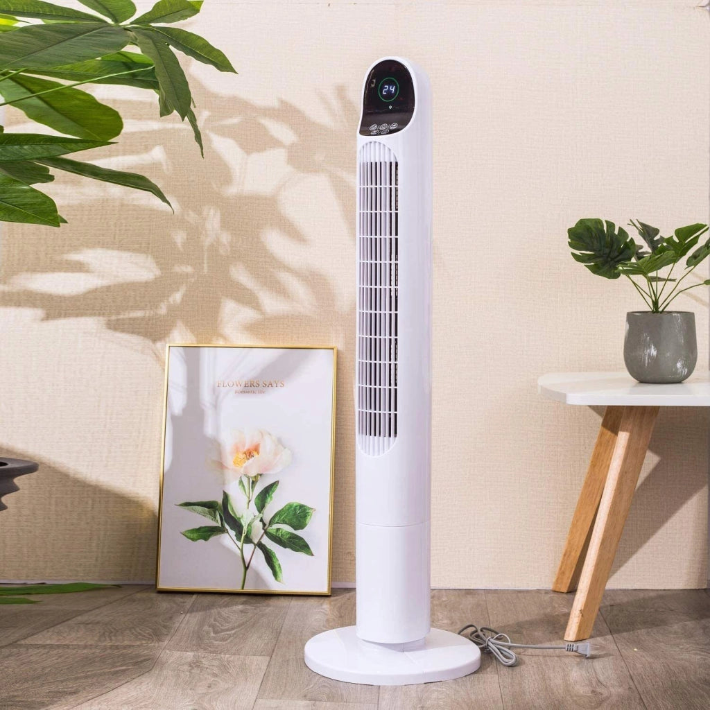Ardes AR5T1000 Ventilatore a Torre Alta 100cm con Telecomando Timer e 3 Velocita' Oscillazione Automatica Bianco