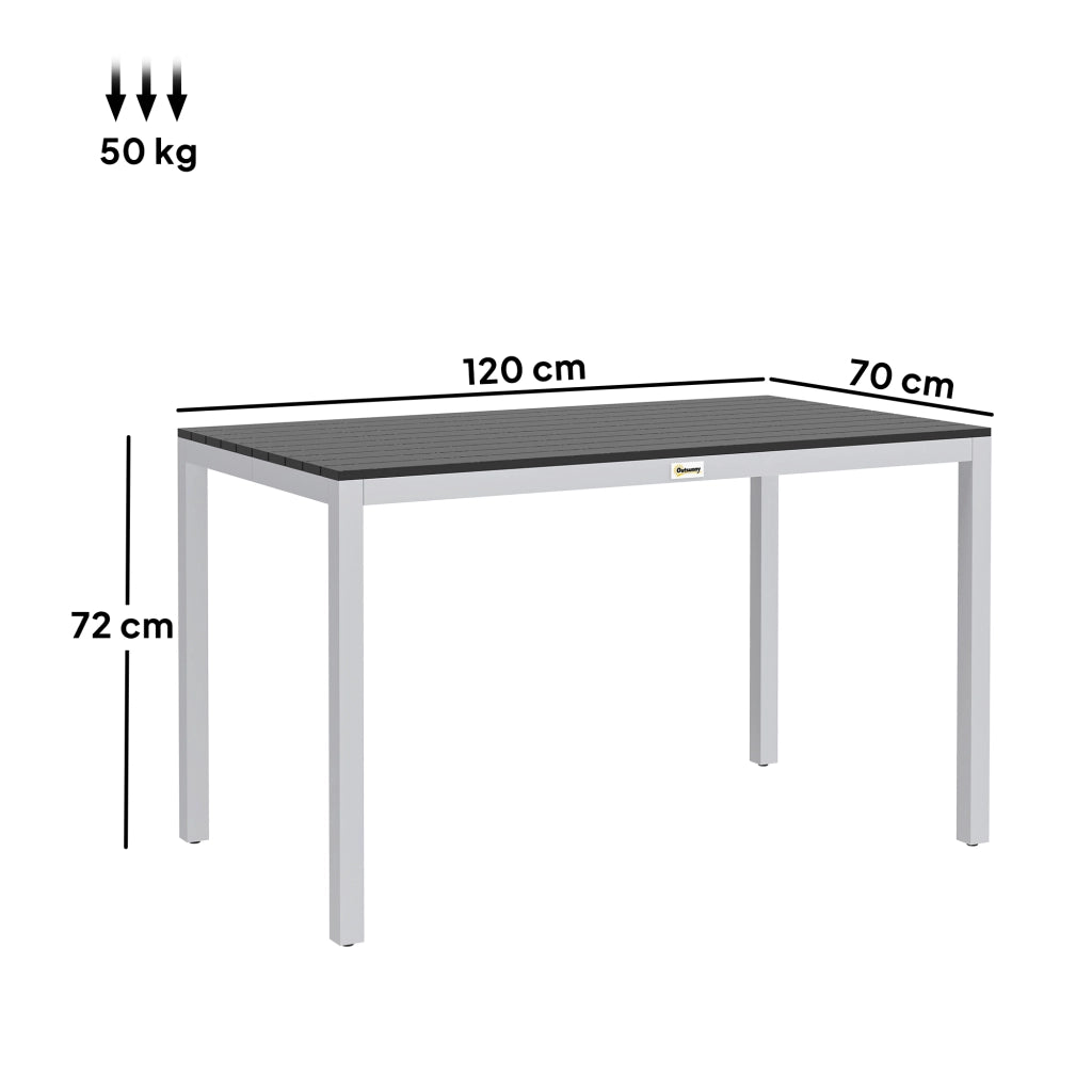 Tavolo da pranzo per giardino ¨C zephmum ¨C nero, alluminio, 120x70x72 cm