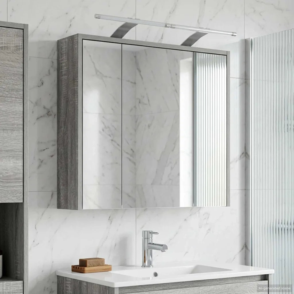 Mobiletto per specchio da bagno Grigio Sonoma 889164