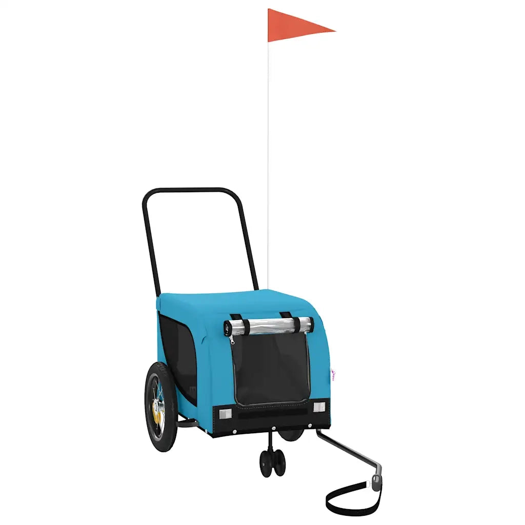 Rimorchio da Bici per Animali Blu e Nero Oxford e Ferro CFW7674728