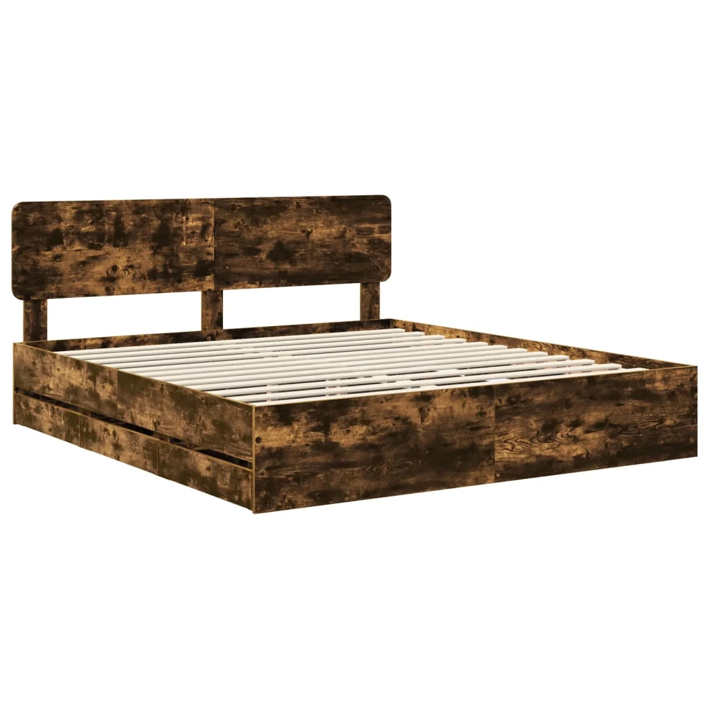 Struttura del letto Quercia Affumicata 200 x 200 cm 3412154