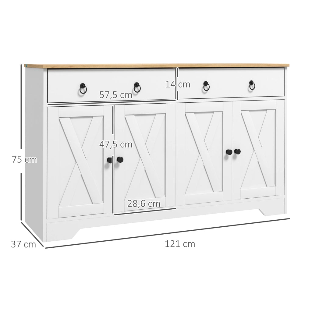 Armadio da cucina ¨C zephmum ¨C bianco 2 ante 2 cassetti