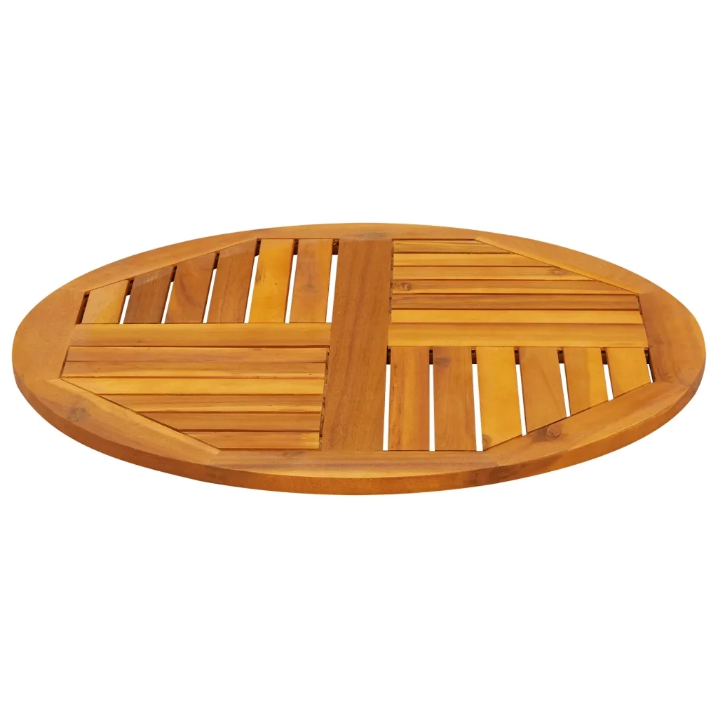 vidaXL Piano per Tavolo Ø70x2 cm Rotondo in Legno Massello di Acacia
