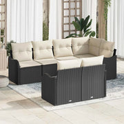 Set Divano da Giardino Nero polyrattan