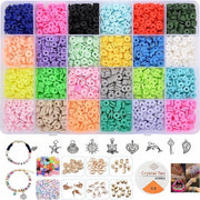 Paketti di Collane per Bambini - Set di Bracciali da Fai da Te - Perle per Intrecciare - Gioielli Fai da Te - Set di Cordoni - Gioielli per Bambini - 4000 pezzi - 24 colori