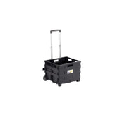 CARRELLO PIEGHEVOLE CON CASSA IN PLASTICA E RUOTE 38X33X87H CM