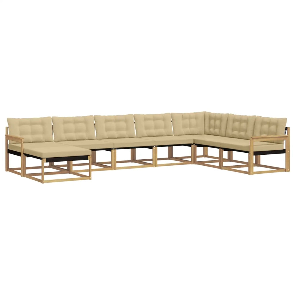 Set di divani da esterno 8 pz Bianco e Beige 3388967