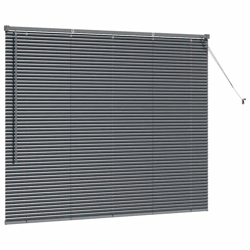vidaXL Tenda per Finestra con tende Manuale Grigio scuro Alluminio
