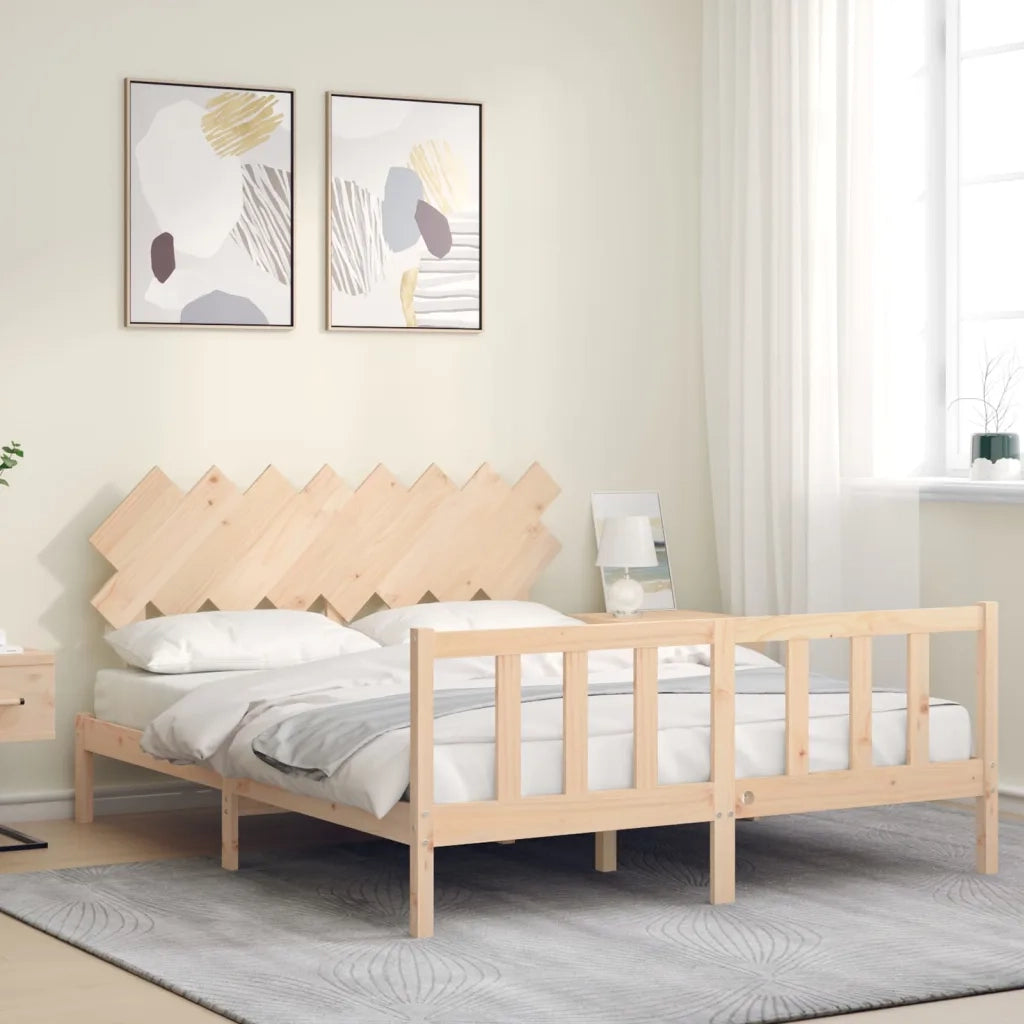 Giroletto senza Materasso-Struttura Letto 160x200 cm in Legno Massello di Pino 736690