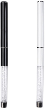 Set di pennelli da unghie artigianali - 2 pezzi - setole flessibili - manico con pietre preziose - pennello ombra - pittura e disegno - impugnatura comoda - pennello per unghie