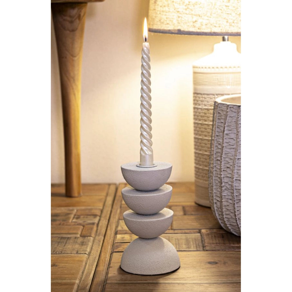 Portacandela VKH742, Beige, Metallo, 9x9x15 cm