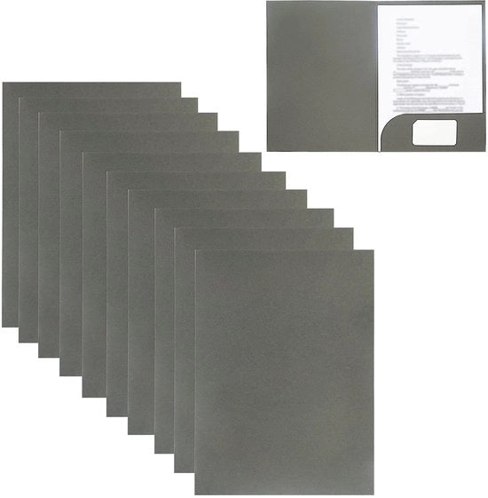 Presentazione documentale in A4 di 320 g/m² carta kraft, 10 pezzi, adatto per scuola, università, progetto, azienda (grigio, 10 pezzi)
